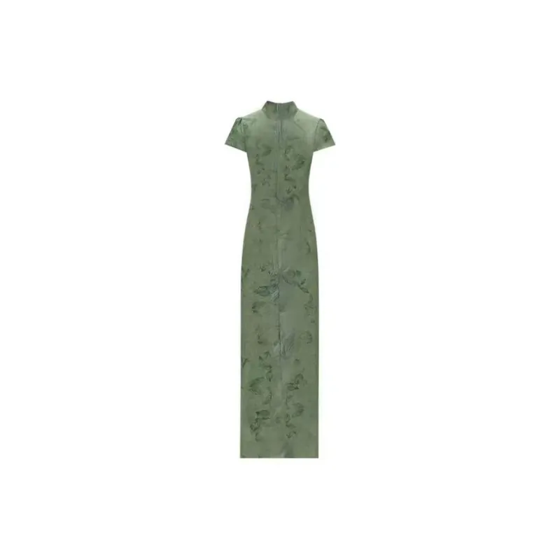Manekniv Short Sleeved Dresses Women's Green-1