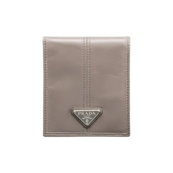 PRADA Cow Leather Wallet Women's Gray