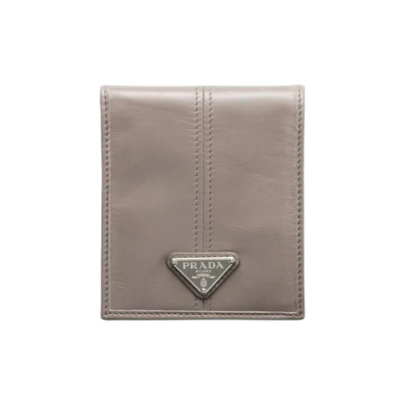 PRADA Cow Leather Wallet Women's Gray-0