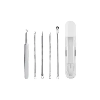 JIAOXUEFEI Pimple Extractor Set With Blackhead Removal Tweezers Acne-Fighting Tools And One Twist-off Pimple Extractor