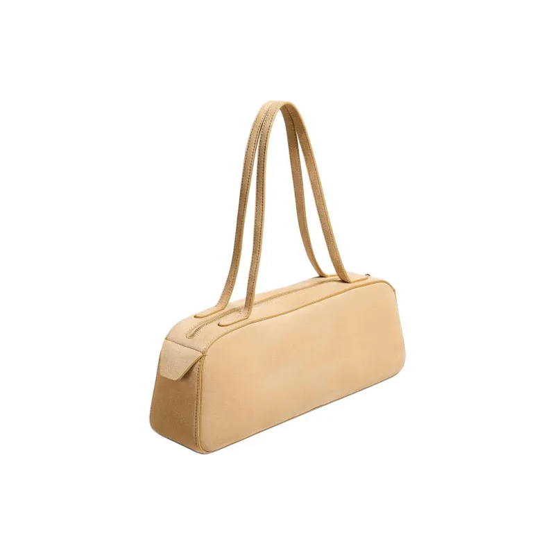 KHAITE Leather Shoulder Bag Women's Wheat-1