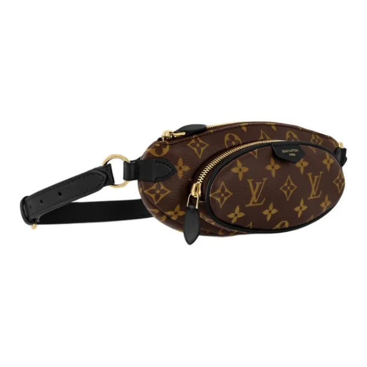 LOUIS VUITTON Coated Canvas Fanny Pack Women's Brown-1