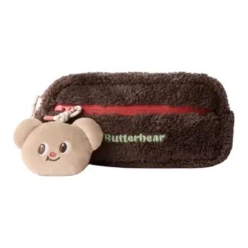 ZARA Butter Bear Collaboration Polyester Toiletry Bags Clutches Unisex Brown