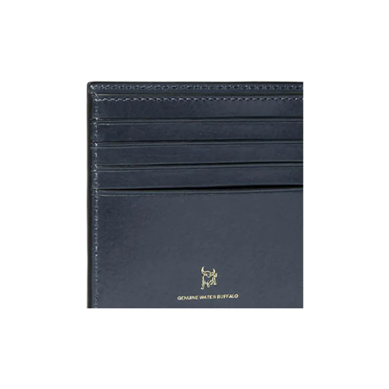 COACH Billfold Wallet Buffalo Leather Coin Purses Wallets Men's Navy-3