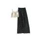 8308.5# White Camisole+Polka Dot Black Pants