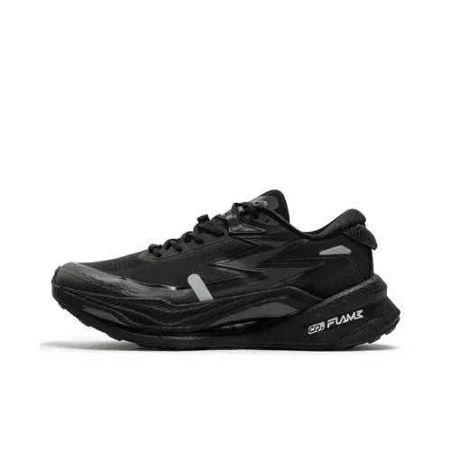 361° Cushioned Slip Resistant Abrasion Resistant Low Top Running Shoes Unisex Obsidian Black
