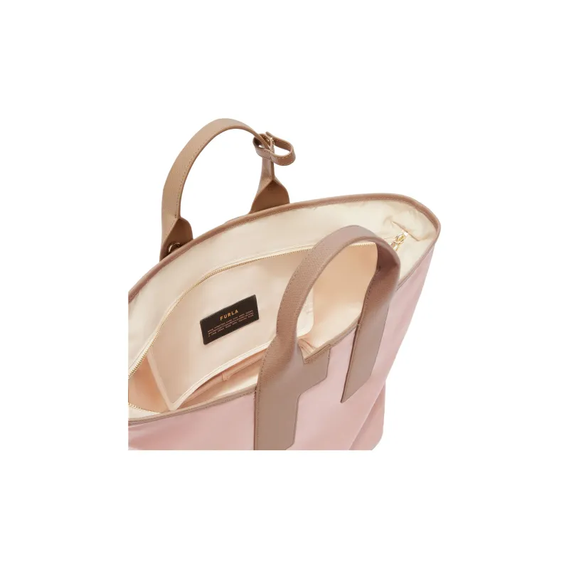 Furla Piuma Nylon Tote Bag Shopping Bag Shoulder Bag Crossbody Bag Handbag Large Size Women's Pink-3