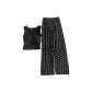 8311.5# Black Camisole+Polka Dot Black Pants