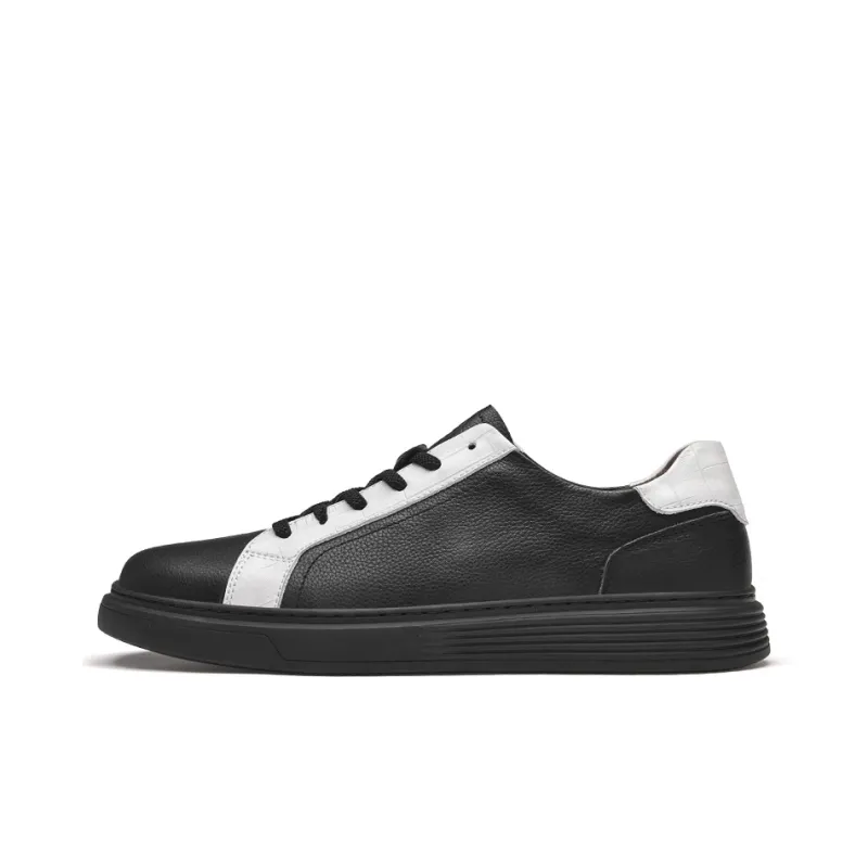 Kuding Skateboard Shoes Men Low Top White/Black-7
