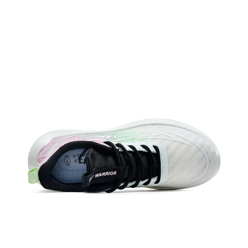 WARRIOR Running Shoes Women's Low Top White Pink Green-2