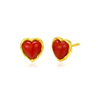 LAOMIAO Southern Red Agate Stud Earrings Women's