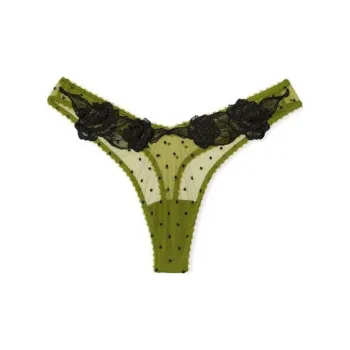 Victoria's Secret Underpants Women's 1 Pack Green Polka Dot