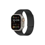 Apple Litchi Grain Soft Magnetic Silicone Strap-Black