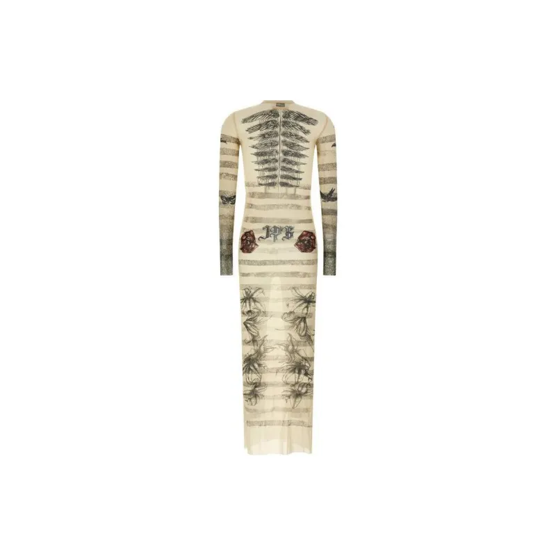 Jean Paul Gaultier Long Sleeved Dress Women's Beige-1