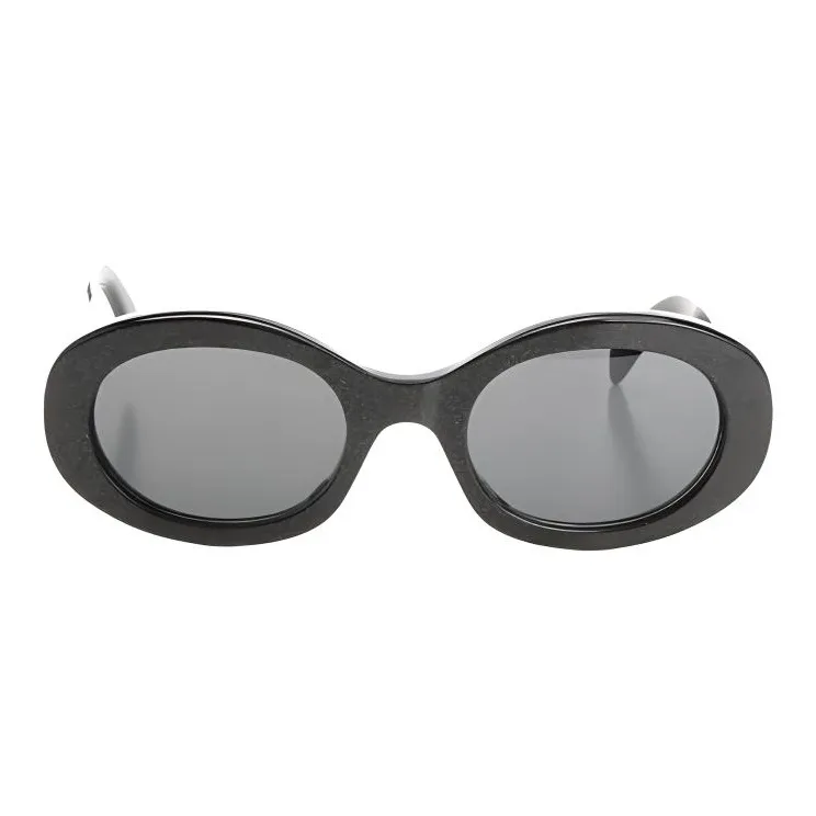 CELINE Acetate Oval Sunglasses Unisex Black-1