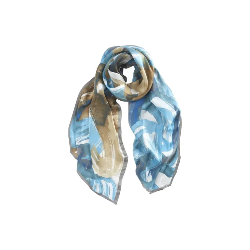 MARJAKURKI Silk Scarf 'Lively Spring Water'+'Peaceful Oasis' Greeting Card Women's-26