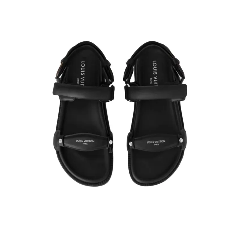 LOUIS VUITTON Sunset Comfort Strap Sandals Women's Black-3