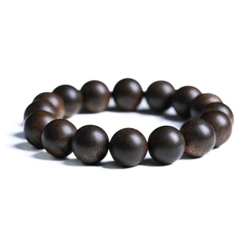 GUMUJIANG Agarwood Beaded Bracelet Plain Band Chinese Fashion Trend New Chinese Style Unisex-13