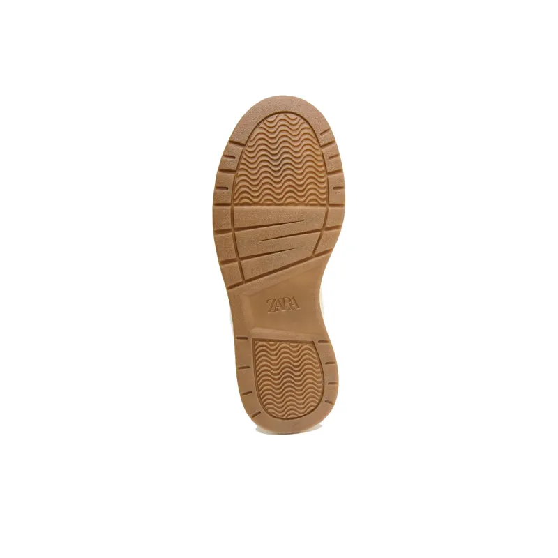 ZARA Low Top Skateboard Shoes Women's Light Beige Yellow-4