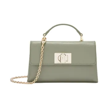 Furla 1927 Collection Leather Shoulder Bag, Crossbody Bag, Handbag Mini Women's Agave Green