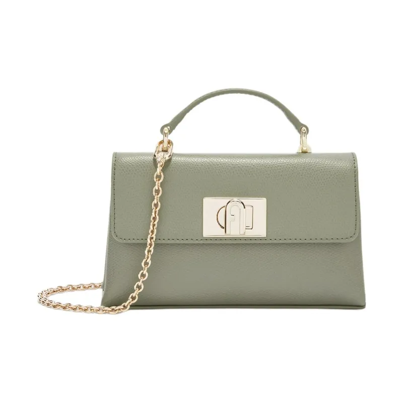 Furla 1927 Collection Leather Shoulder Bag, Crossbody Bag, Handbag Mini Women's Agave Green-0