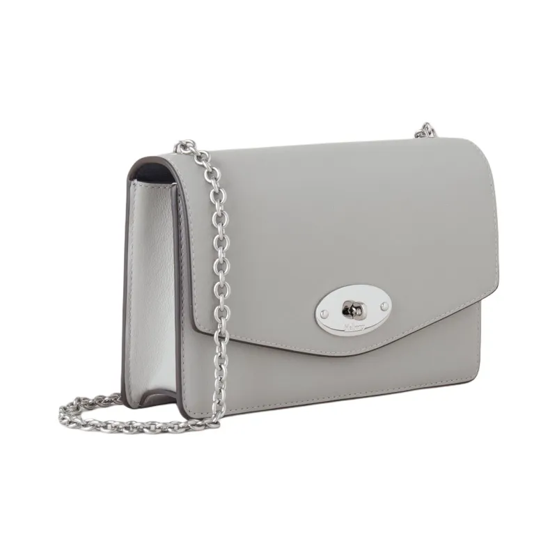 Mulberry Leather Crossbody Bag, Shoulder Bag Women's Gray-1
