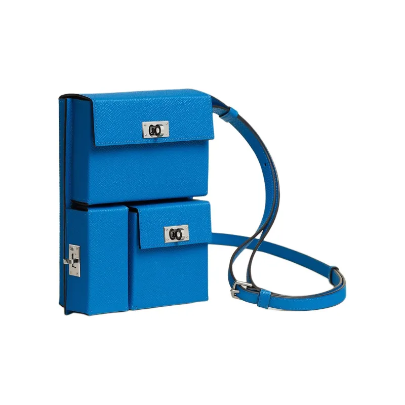 HERMES Epsom Calfskin Fanny Pack Sling Bag Women's B3 Bleu Zanzibar Tanzanian Blue-1