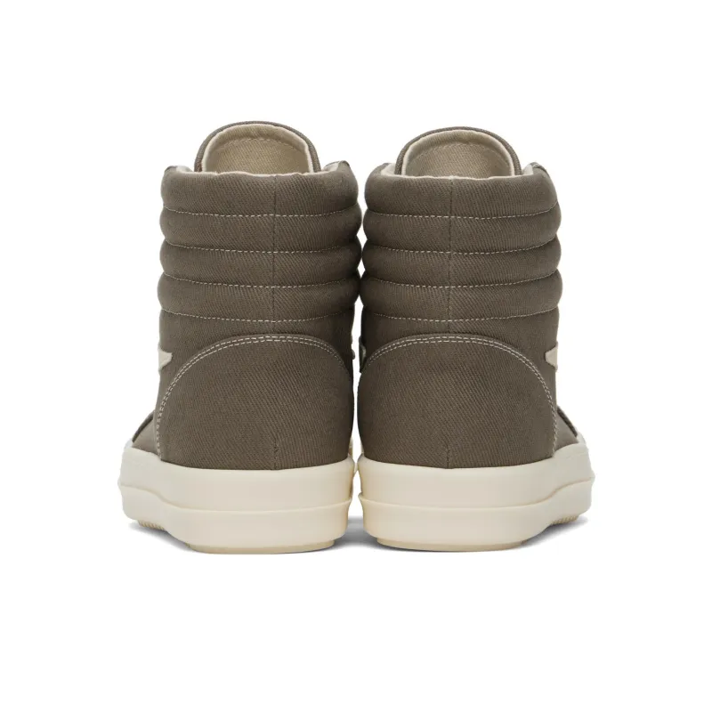 Rick Owens DRKSHDW High Top Canvas Shoes Men's Gray Green-3