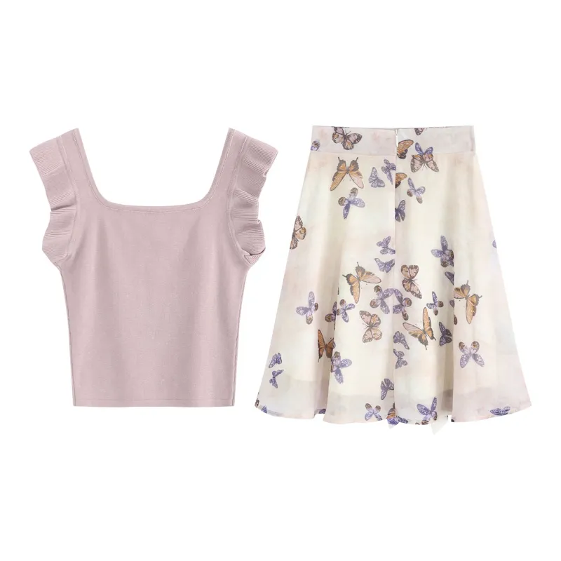Garbege Skirt Set Women's Purple-1