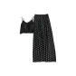 8308.5# Black Camisole+Polka Dot Black Pants