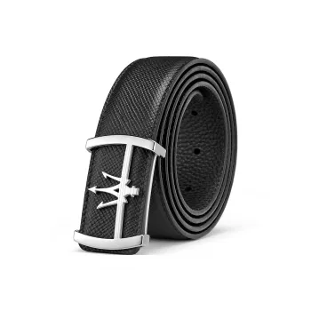 Maserati Top Grain Cow Leather Belts Men's 3.4cm