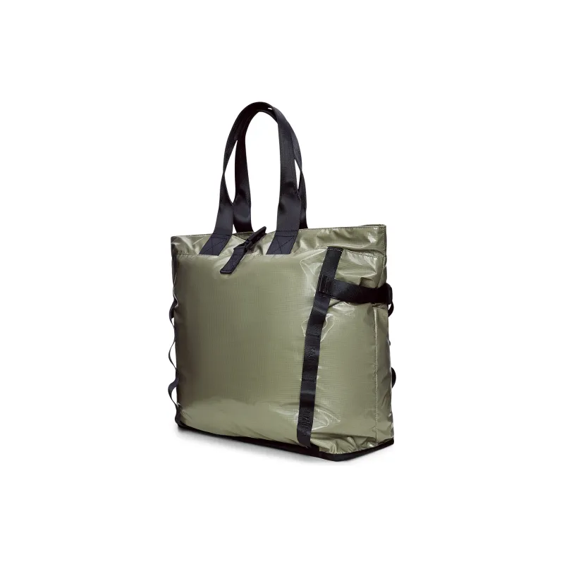 Rains Polyester Totes Handbags Regular Unisex Black/Mist Gray-1