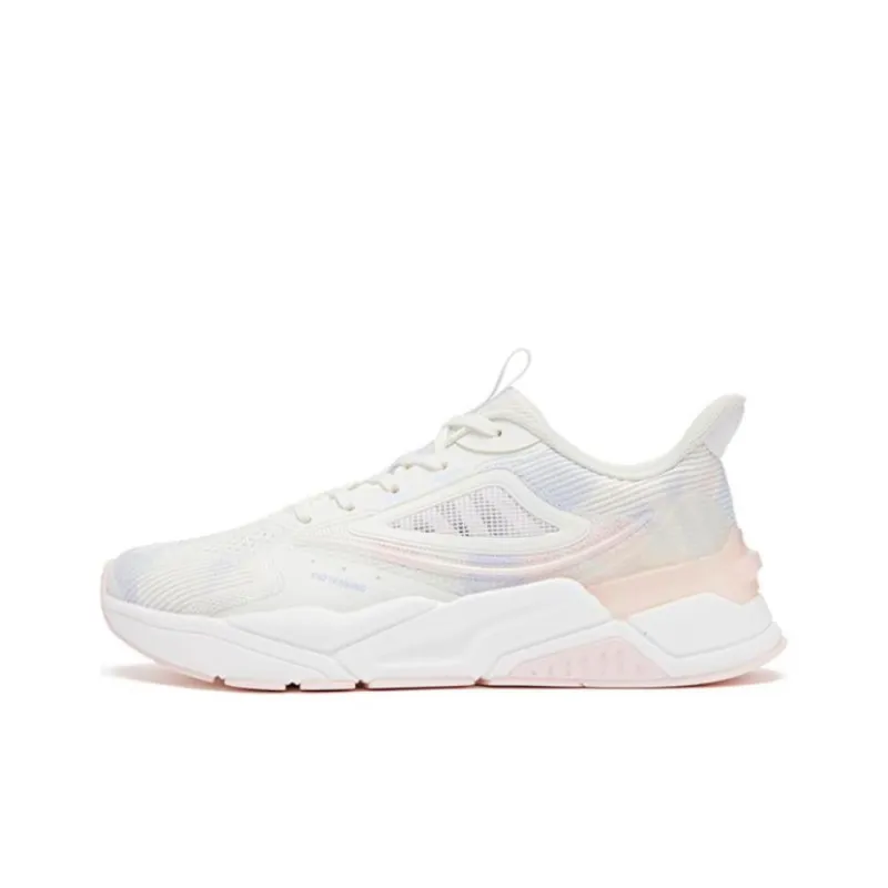 QIAODAN Breathable And Lightweight Low Top Running Shoes Women's White Pink-0