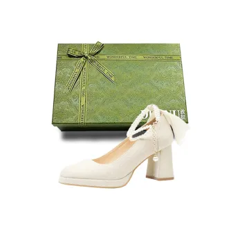 Dunnu Block Heel High Heels Women's Apricot