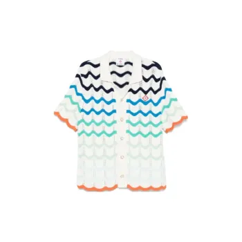 CASABLANCA Gradient Wave Crochet Top