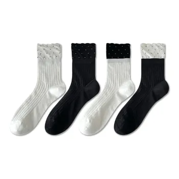 AUGUST Mid Calf Socks Women's 4 Pack Mix And Match