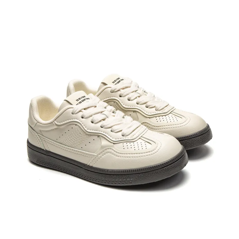 Far Waves Anti-Slip Wear-Resistant Low-Top Skateboard Shoes Women's Beige-1