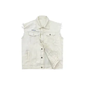 Qnxeey Denim Jackets Unisex Beige Apricot