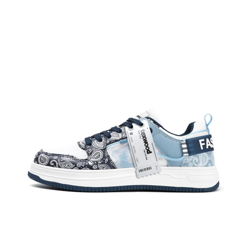 TEXWOOD Chinese Style Blue And White Porcelain Collection Low-Top Skateboard Shoes Men's Box-1
