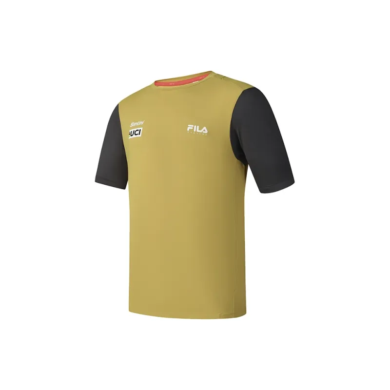 FILA CYCLING T Shirt Men's Sand Mustard Yellow-1