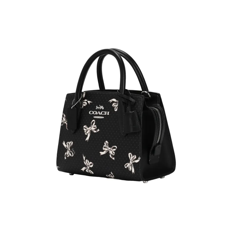 COACH Coated Canvas Handbag Unisex Black-2