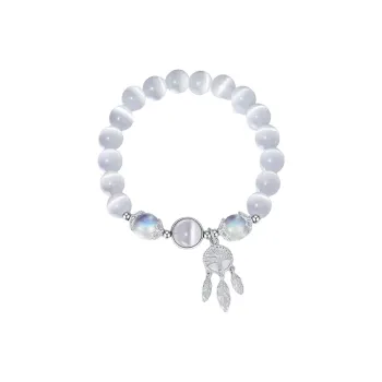 SINO GEM Glass Cat Eye Bracelets Women's