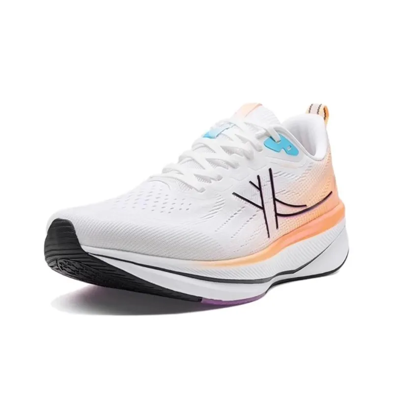 XTEP 6.0 Speed Cushioning, Lightweight, Breathable Low Top Casual City Commute Running Shoes Men's White Orange-1