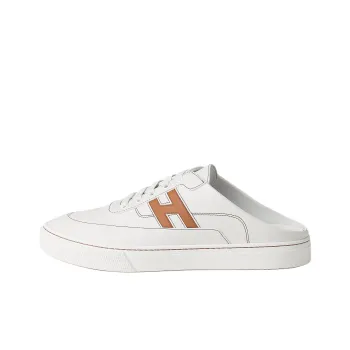 HERMES Closed Toe Slippers Men's White