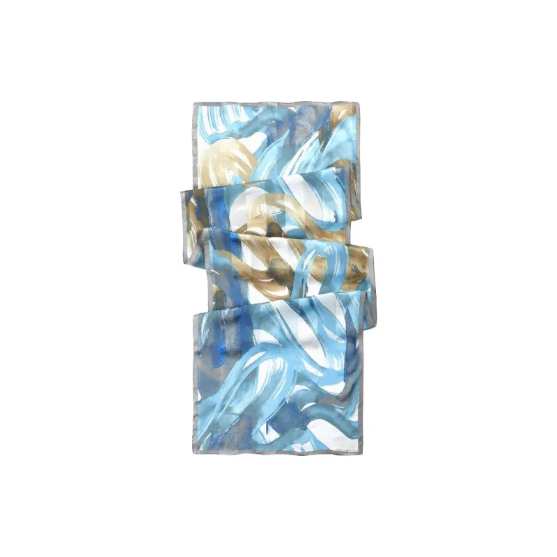 MARJAKURKI Silk Scarf 'Lively Spring Water'+'Peaceful Oasis' Greeting Card Women's-17