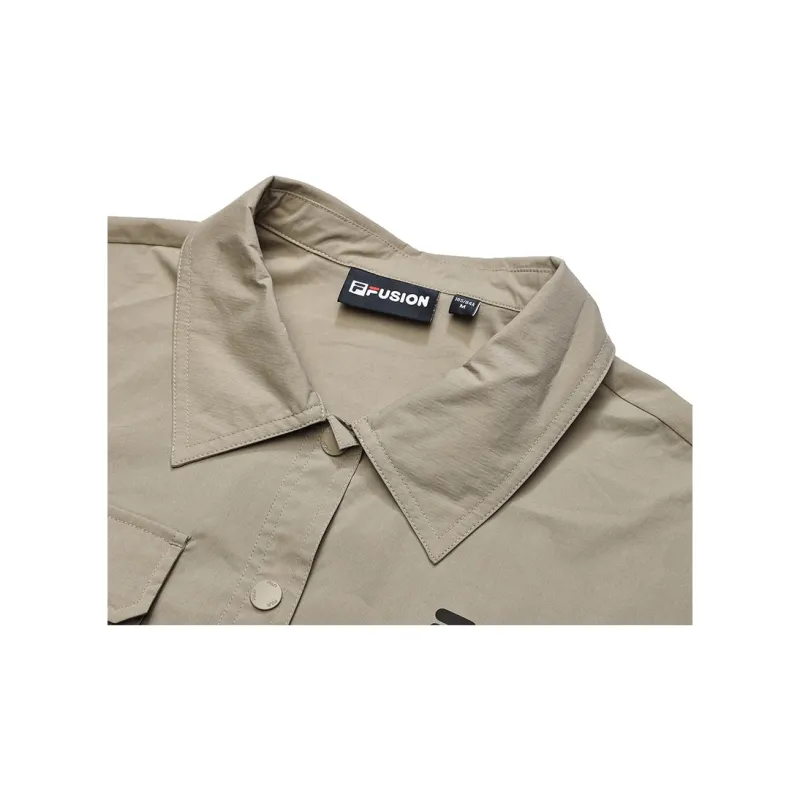 FILA FUSION Trending Street Series Short Sleeved Dresses Women's Misty Khaki-1