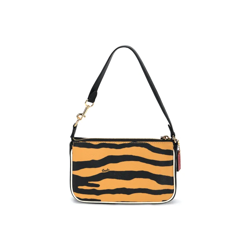 COACH Nolita Coated Canvas With Leather Pochette, Shoulder Bag, Clutch Trumpets Women's Yellow/Black-4