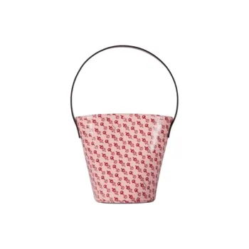 GUCCI Patent Leather Bucket Bag Handbag Kids' Light Pink