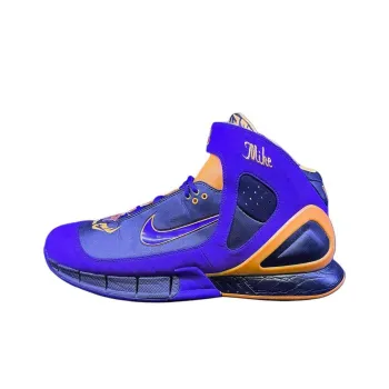 Nike Air Huarache Anti Slip Wear Resistant Mid Top Basketball Shoes Unisex Blue Purple