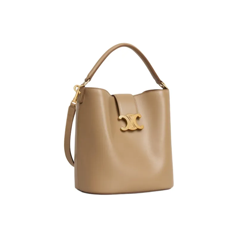 CELINE Calfskin Shoulder Bag Crossbody Bag Handbag Medium Size Women's Smoky Brown-2